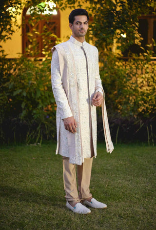 Umair beige sherwani set