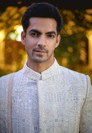 Umair beige sherwani set