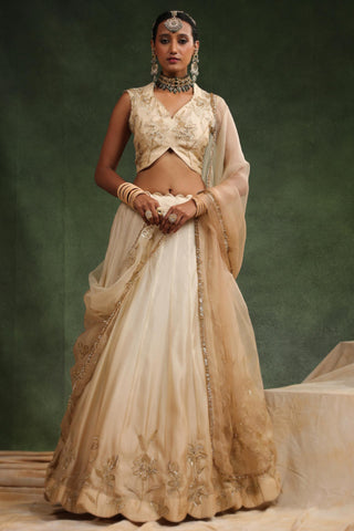 Beige ombre lehenga set