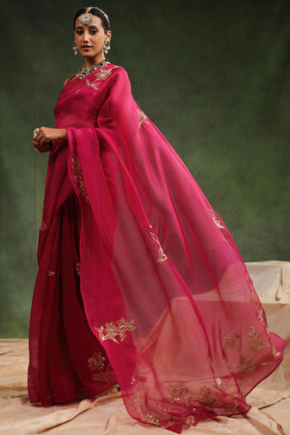 Wine jim jam saree