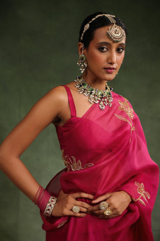 Wine jim jam saree