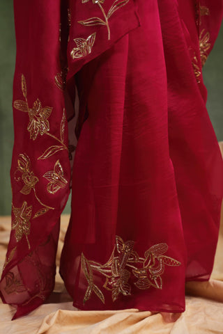 Wine jim jam saree