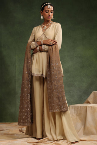 Beige maharani gharara set