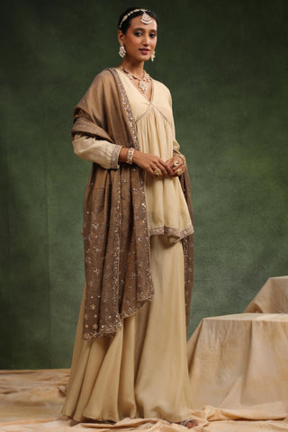 Beige maharani gharara set