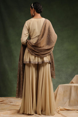 Beige maharani gharara set