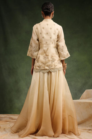 Beige classic sharara set