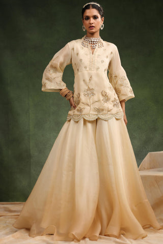 Beige classic sharara set