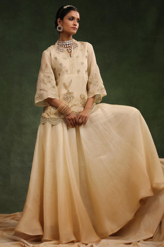 Beige classic sharara set