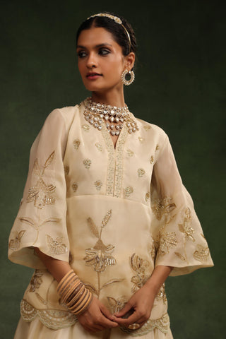 Beige classic sharara set