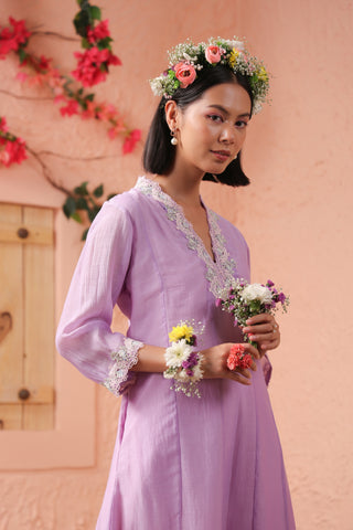 Lilac kalidar kurta set