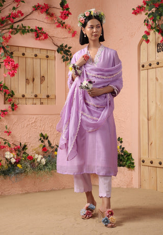 Lilac kalidar kurta set