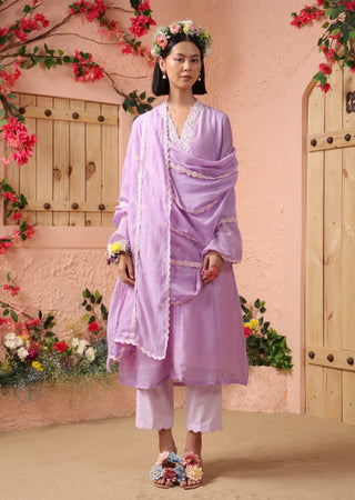 Lilac kalidar kurta set