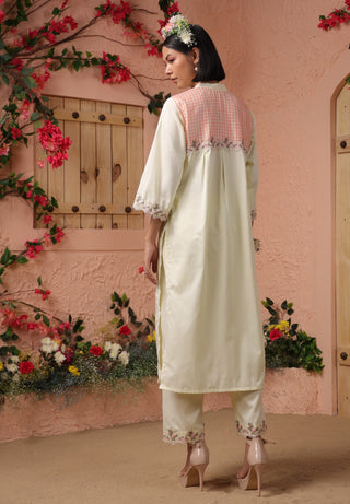 Lemon yellow straight kurta and pant