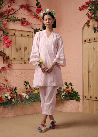 Pink a-line kurta and pant