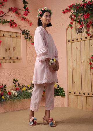 Pink a-line kurta and pant