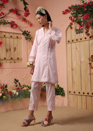 Pink a-line kurta and pant