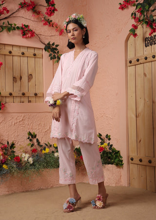 Pink a-line kurta and pant