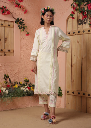 Lemon yellow a-line kurta and pant