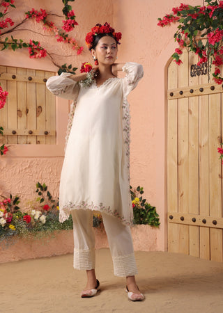 Ivory lace kurta and pant