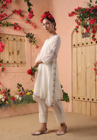 Ivory lace kurta and pant