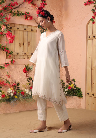 Ivory lace kurta and pant