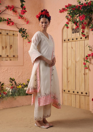 Ivory pintuck kurta set