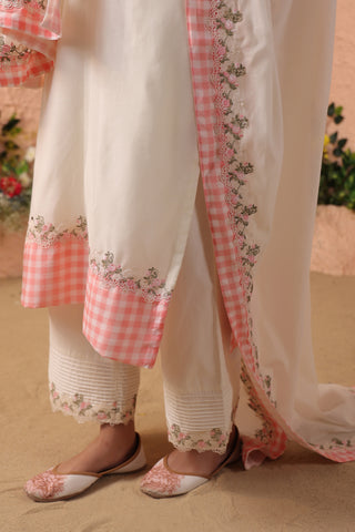 Ivory pintuck kurta set