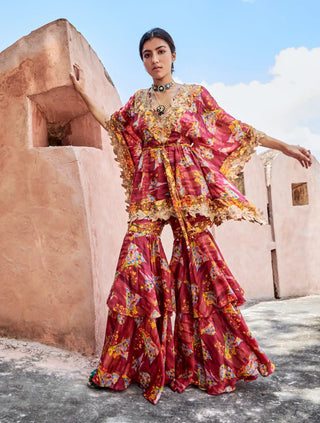 Sicily multicolour sharara and kaftan