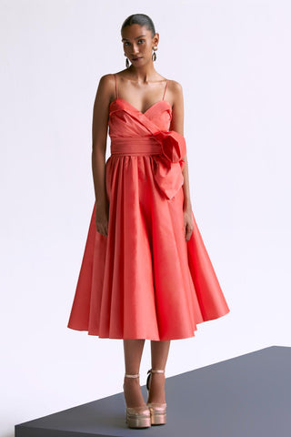 Peach classic midi reim dress