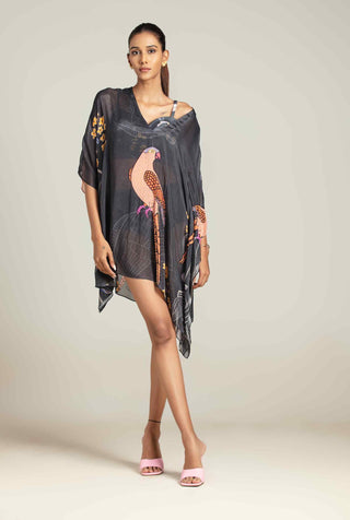 Grey ebony bikini with short kaftan