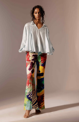 Maia gathered top and flared trouser