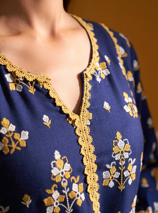 Blue marlow kurta set