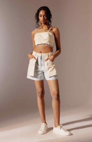 Elio tube top and shorts