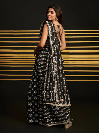 Sohneya black sari and blouse piece