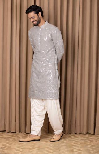 Imran steel gray kurta and pant