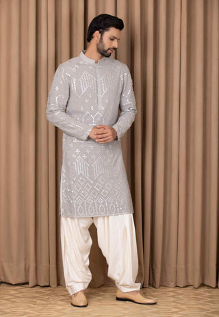 Imran steel gray kurta and pant