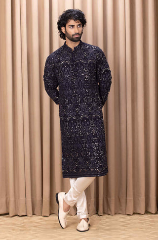 Aftaab navy blue kurta and pant