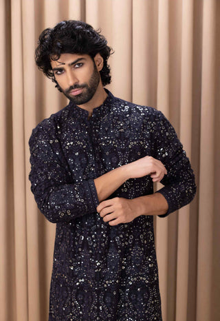 Aftaab navy blue kurta and pant