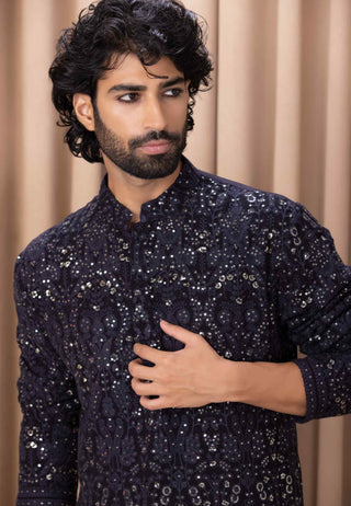 Aftaab navy blue kurta and pant