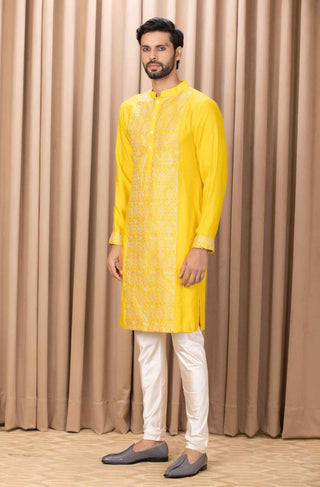 Fahad mustard kurta and pant