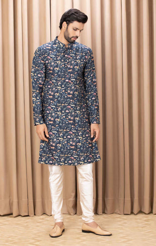 Amaani navy blue kurta and pant