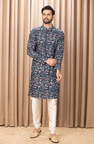 Amaani navy blue kurta and pant