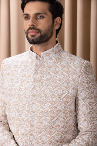 Imran beige sherwani set