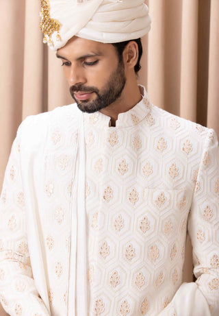 Fahad ivory sherwani set