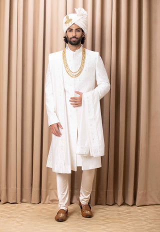 Hasan ivory sherwani set