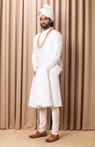 Hasan ivory sherwani set