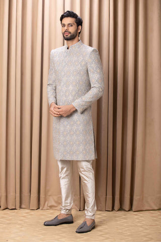 Shah rhino gray sherwani set