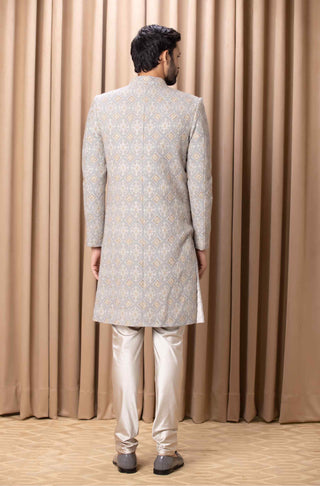 Shah rhino gray sherwani set