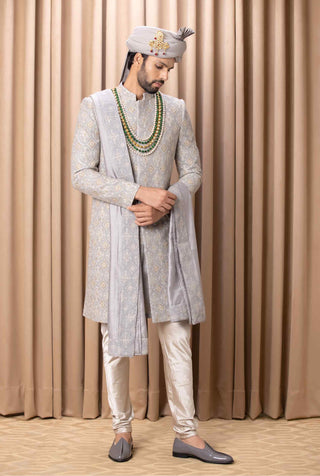 Shah rhino gray sherwani set