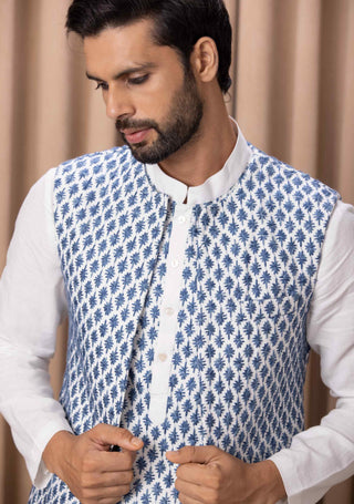 Azaan powder blue bandi set